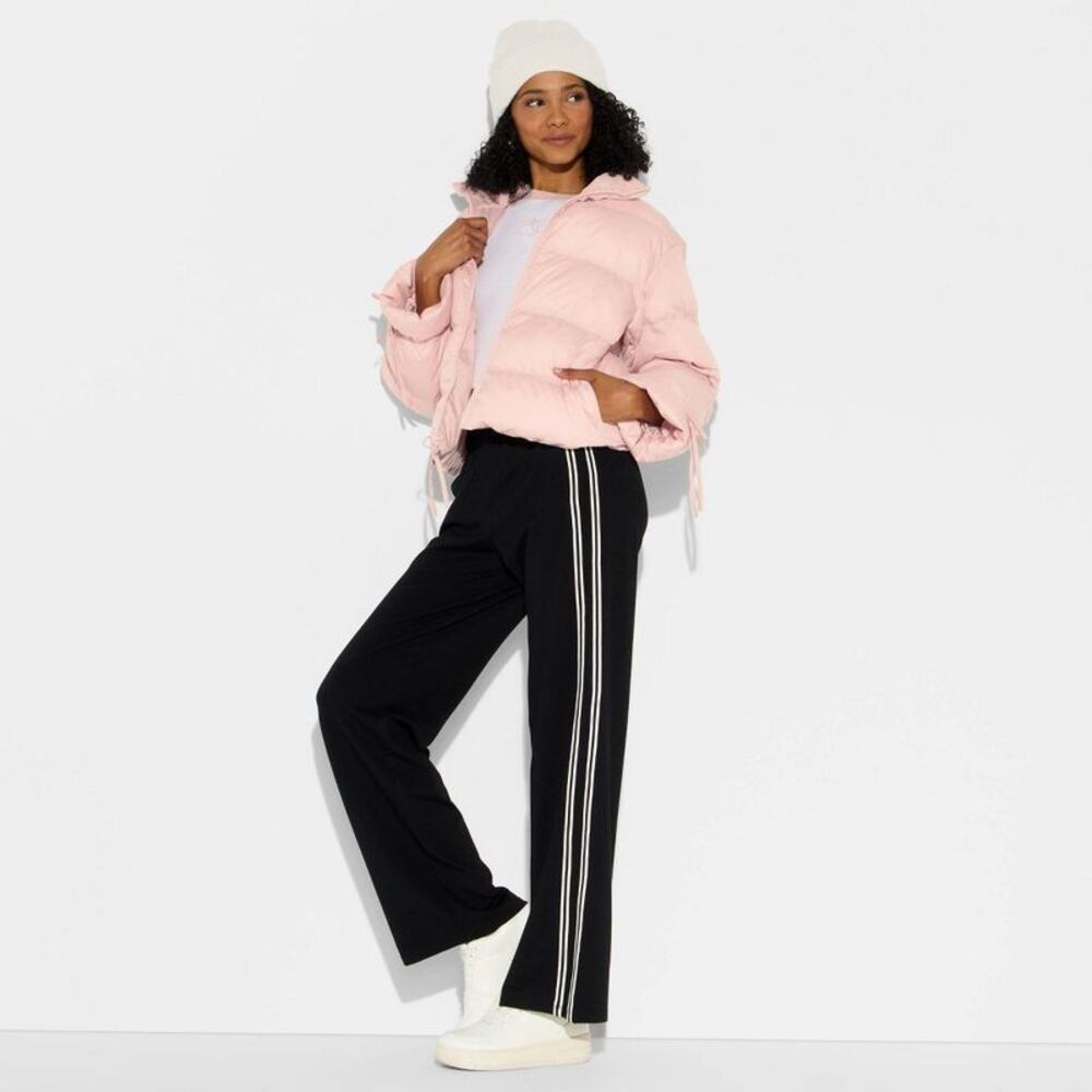 Women's Bow Puffer Jacket - Wild Fable Pink XL